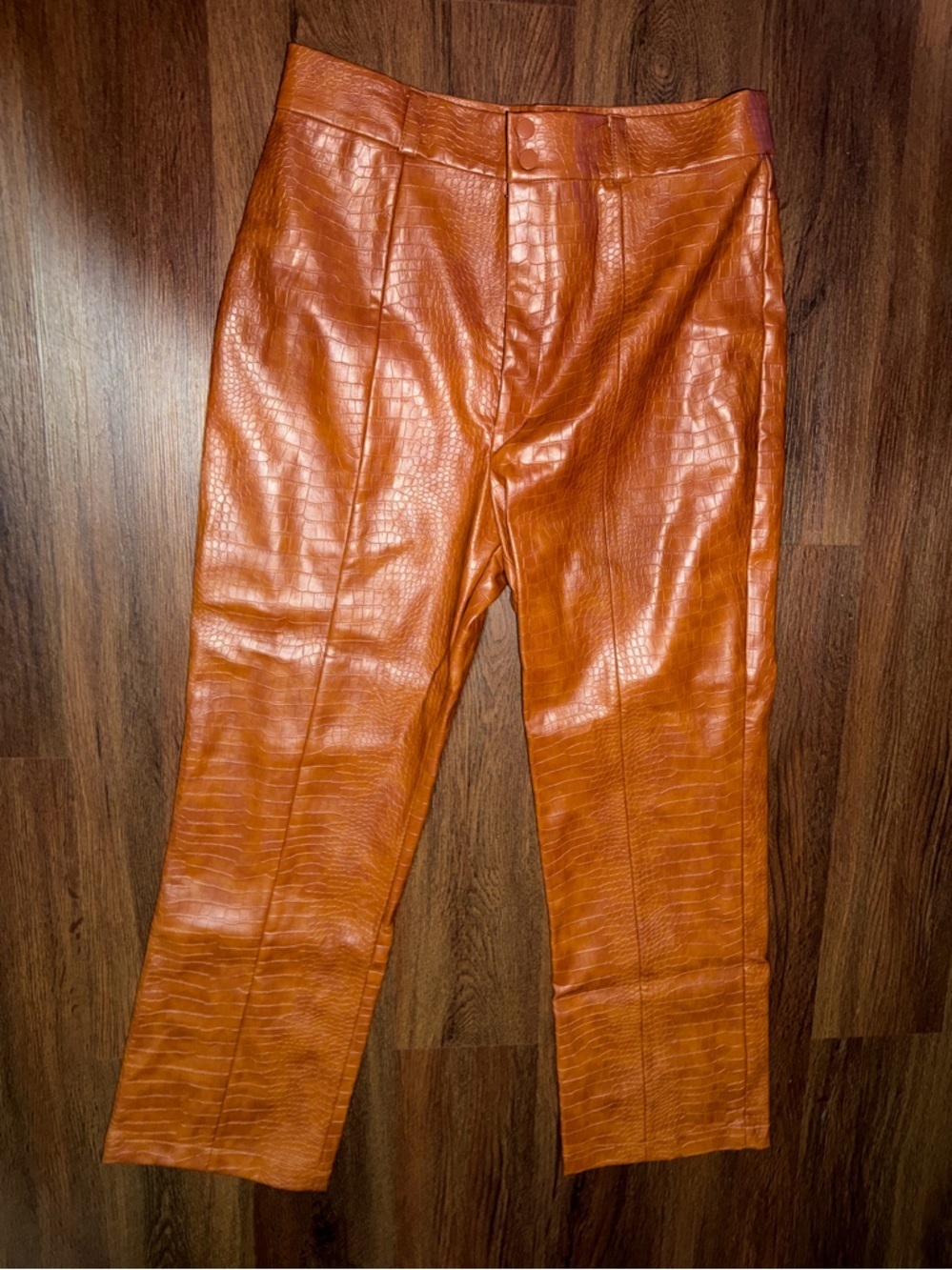 Nwot Bardot Faux Croc
Leather Pants Brown XL $175 revolve spring party - Picture 10 of 14